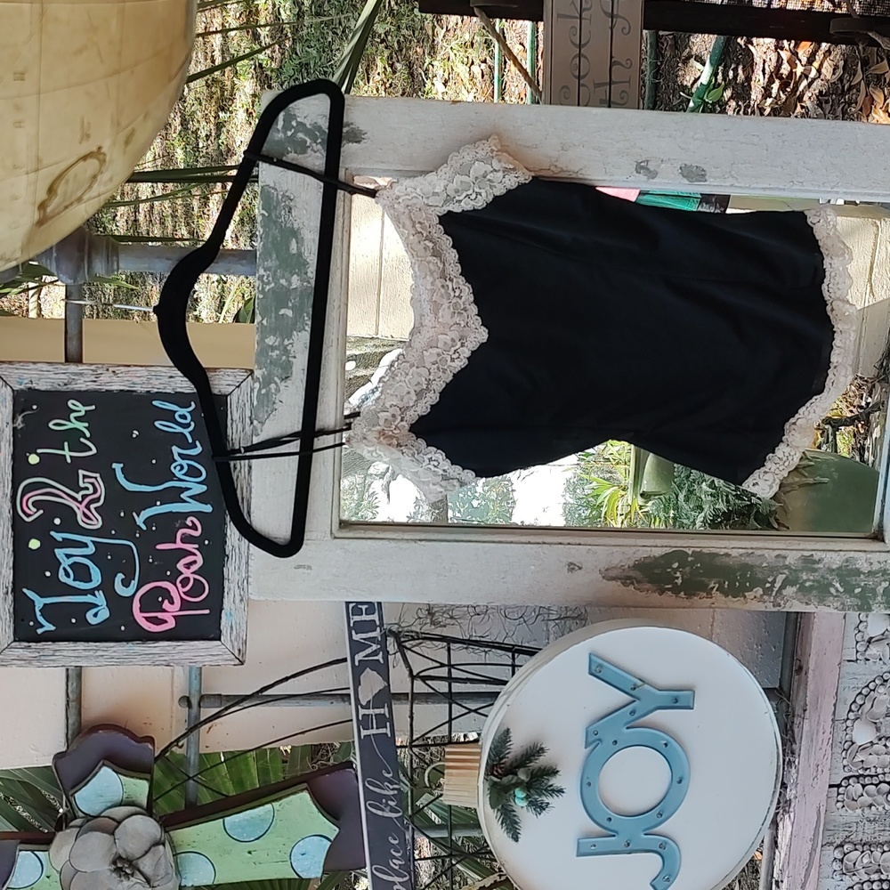 Like new Victoria's Secret black with nude lace camisole